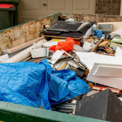 Skip,Bin,Full,Of,Household,Waste,Rubbish,On,The,Front